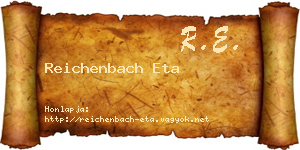 Reichenbach Eta névjegykártya